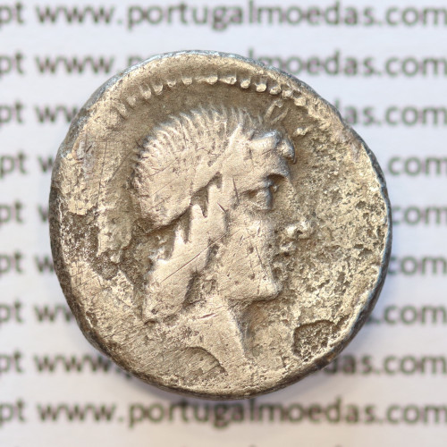 DENÁRIO PRATA DA REPÚBLICA ROMANA FAMÍLIA “CALPURNIA” (ANO 90 a.C. a 89 a.C.) LEGENDA (L PISO FRVG / A)