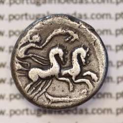 DENÁRIO PRATA DA REPÚBLICA ROMANA FAMÍLIA “CIPIA” (ANO 115 a.C. a 114 a.C.) LEGENDA ( x / M. CIPI. M.F. / ROMA)