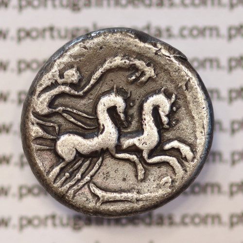 DENÁRIO PRATA DA REPÚBLICA ROMANA FAMÍLIA “CIPIA” (ANO 115 a.C. a 114 a.C.) LEGENDA ( x / M. CIPI. M.F. / ROMA)