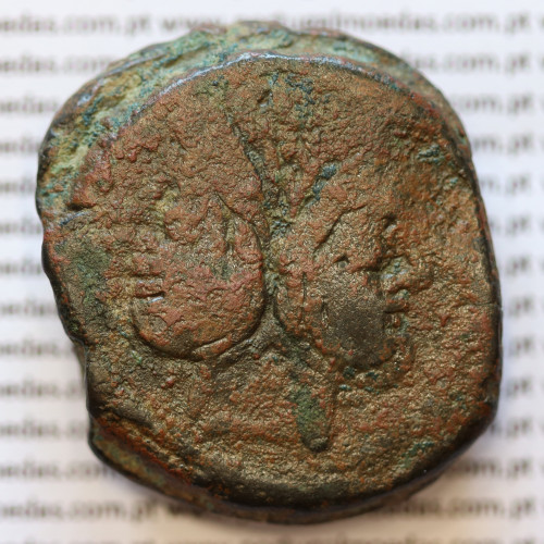 MOEDA ASSE “AS” BRONZE DA REPÚBLICA ROMANA FAMÍLIA “CORNELIA” (ANO 169 a.C. a 158 a.C.) LEGENDA (P BLAS / ROMA)