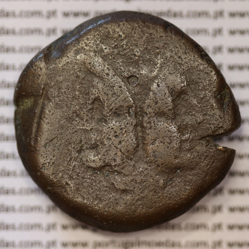 MOEDA ASSE “AS” BRONZE DA REPÚBLICA ROMANA FAMÍLIA “MAIANIA” (ANO 153 a.C.) “C. MAIANIUS” LEGENDA (C MAIANI / ROMA)
