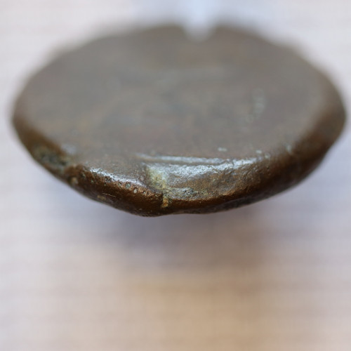 MOEDA ASSE “AS” BRONZE DA REPÚBLICA ROMANA FAMÍLIA “MAIANIA” (ANO 153 a.C.) “C. MAIANIUS” LEGENDA (C MAIANI / ROMA)