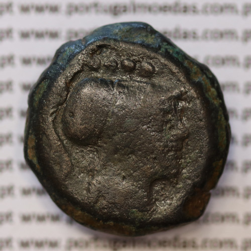 MOEDA TRIENS BRONZE DA REPÚBLICA ROMANA FAMÍLIA “MARCIA” (ANO 148 a.C.) “Q. MARC LIBO ” LEGENDA (C MARC / LIBO /ROMA)