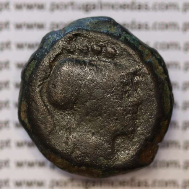 MOEDA TRIENS BRONZE DA REPÚBLICA ROMANA FAMÍLIA “MARCIA” (ANO 148 a.C.) “Q. MARC LIBO ” LEGENDA (C MARC / LIBO /ROMA)