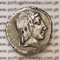 MOEDA DENÁRIO PRATA DA REPÚBLICA ROMANA FAMÍLIA “MARCIA” (ANO 88 a.C.) “CAIUS MARCIUS CENSORINUS” LEGENDA (C. CENSORI / II)