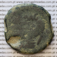 MOEDA ASSE “AS” BRONZE DA REPÚBLICA ROMANA FAMÍLIA “POMPEIA” (ANO 45 a.C.) “CNAEUS POMPEY JUNIOR” LEGENDA (CN MAG)