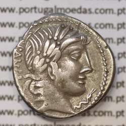 MOEDA DENÁRIO PRATA DA REPÚBLICA ROMANA FAMÍLIA “VIBIA” (ANO 90 a.C.) “C. VIBIUS C. F. PANSA” LEGENDA (PANSA / C. VIBIVS. C. F.)