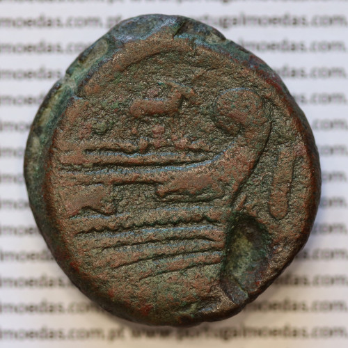 MOEDA ASSE “AS” BRONZE ANÓNIMO DA REPÚBLICA ROMANA (ANO 168 a.C. A 159 a.C.)