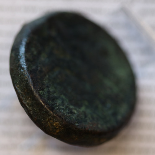 MOEDA SEXTANS BRONZE ANÓNIMO DA REPÚBLICA ROMANA (ANO 217 a.C. A 215 a.C.) CABEÇA DE MERCÚRIO À DIREITA / PROA BARCO / ROMA