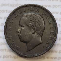 Moeda 20 Réis Bronze (XX Réis) 1882 (MBC+) - Rei D. LUIS I - World Coins Portugal KM527
