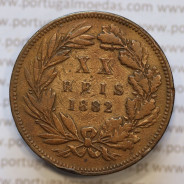 Moeda 20 Réis Bronze (XX Réis) 1882 (BC) - Rei D. LUIS I - World Coins Portugal KM527