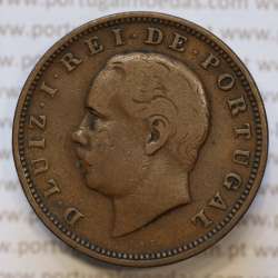 Moeda 20 Réis Bronze (XX Réis) 1882 (BC) - Rei D. LUIS I - World Coins Portugal KM527