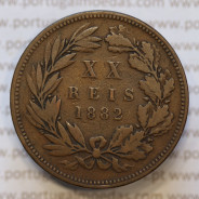 Moeda 20 Réis Bronze (XX Réis) 1882 (BC) - Rei D. LUIS I - World Coins Portugal KM527