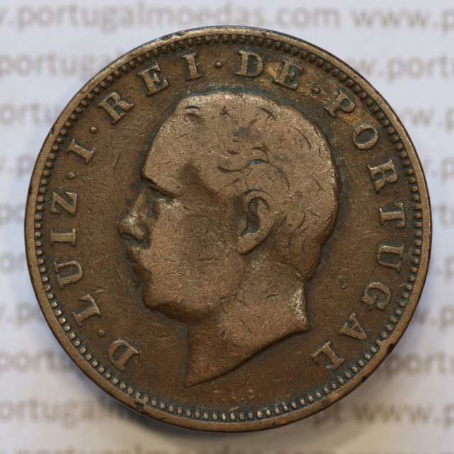 Moeda 20 Réis Bronze (XX Réis) 1882 (BC) - Rei D. LUIS I - World Coins Portugal KM527