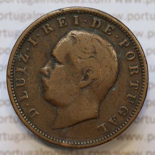 Moeda 20 Réis Bronze (XX Réis) 1882 (BC) - Rei D. LUIS I - World Coins Portugal KM527