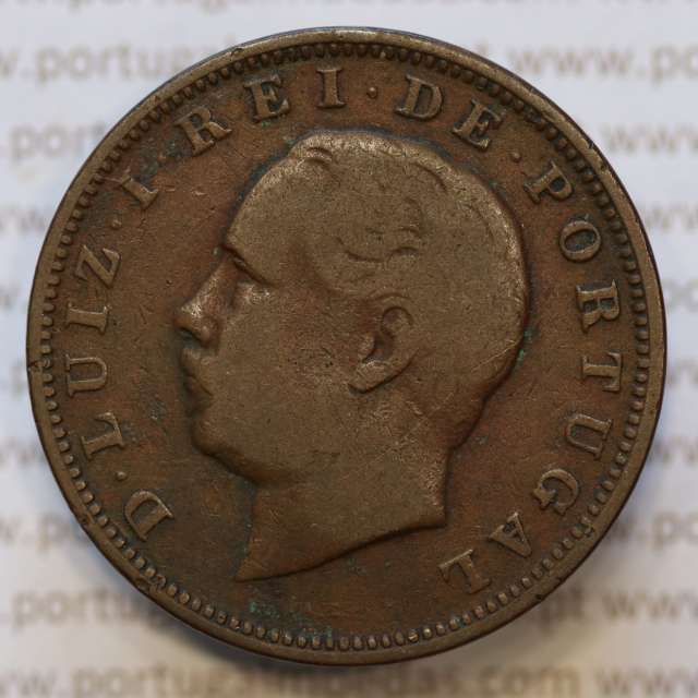 Moeda 20 Réis Bronze (XX Réis) 1882 (BC) - Rei D. LUIS I - World Coins Portugal KM527