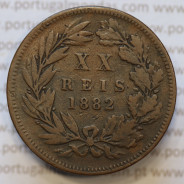 Moeda 20 Réis Bronze (XX Réis) 1882 (BC) - Rei D. LUIS I - World Coins Portugal KM527