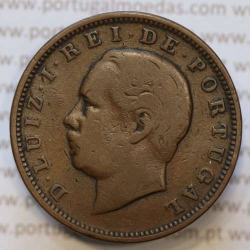 Moeda 20 Réis Bronze (XX Réis) 1882 (BC) - Rei D. LUIS I - World Coins Portugal KM527