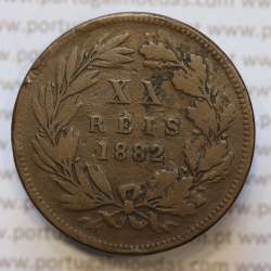 Moeda 20 Réis Bronze (XX Réis) 1882 (BC) - Rei D. LUIS I - World Coins Portugal KM527