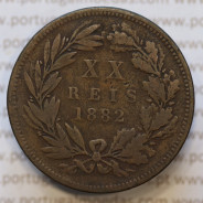 Moeda 20 Réis Bronze (XX Réis) 1882 (BC) - Rei D. LUIS I - World Coins Portugal KM527