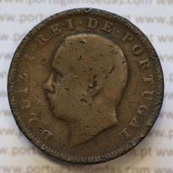 Moeda 20 Réis Bronze (XX Réis) 1882 (BC-) - Rei D. LUIS I - World Coins Portugal KM527