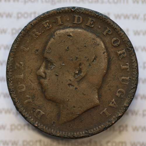 Moeda 20 Réis Bronze (XX Réis) 1882 (BC-) - Rei D. LUIS I - World Coins Portugal KM527