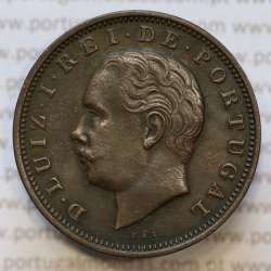 Moeda 20 Réis Bronze (XX Réis) 1883 (BELA) - Rei D. LUIS I - World Coins Portugal KM527