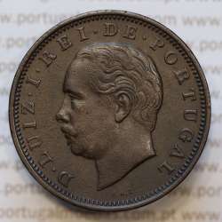 Moeda 20 Réis Bronze (XX Réis) 1883 (MBC+ / BELA) - Rei D. LUIS I - World Coins Portugal KM527