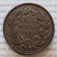 Moeda 20 Réis Bronze (XX Réis) 1883 (MBC+) - Rei D. LUIS I - World Coins Portugal KM527