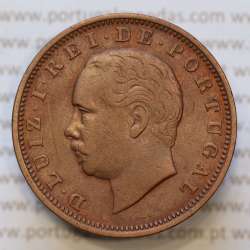 Moeda 20 Réis Bronze (XX Réis) 1883 (MBC) - Rei D. LUIS I - World Coins Portugal KM527