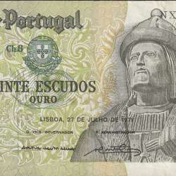 Nota de 20 Escudos 1971 Garcia de Orta, 20$00 27/07/1971 Chapa: 8 - Banco de Portugal (Circulada)