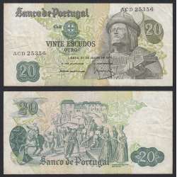 Nota de 20 Escudos 1971 Garcia de Orta, 20$00 27/07/1971 Chapa: 8 - Banco de Portugal (Circulada)