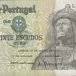 Nota de 20 Escudos 1971 Garcia de Orta, 20$00 27/07/1971 Chapa: 8 - Banco de Portugal (Circulada)