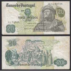 Nota de 20 Escudos 1971 Garcia de Orta, 20$00 27/07/1971 Chapa: 8 - Banco de Portugal (Circulada)