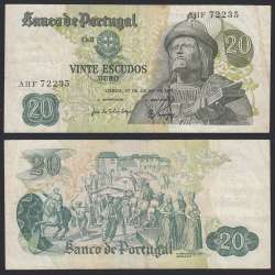 Nota de 20 Escudos 1971 Garcia de Orta, 20$00 27/07/1971 Chapa: 8 - Banco de Portugal (Circulada)