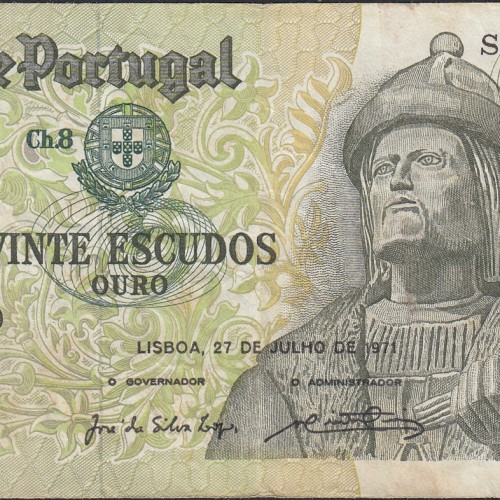 Nota de 20 Escudos 1971 Garcia de Orta, 20$00 27/07/1971 Chapa: 8 - Banco de Portugal (Circulada)