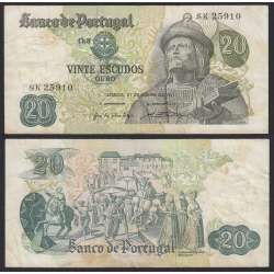 Nota de 20 Escudos 1971 Garcia de Orta, 20$00 27/07/1971 Chapa: 8 - Banco de Portugal (Circulada)