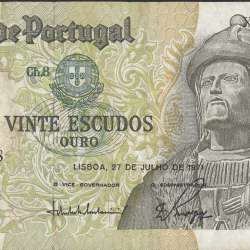 Nota de 20 Escudos 1971 Garcia de Orta, 20$00 27/07/1971 Chapa: 8 - Banco de Portugal (Circulada)