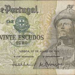 Nota de 20 Escudos 1971 Garcia de Orta, 20$00 27/07/1971 Chapa: 8 - Banco de Portugal (Circulada)
