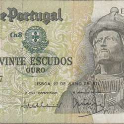 Nota de 20 Escudos 1971 Garcia de Orta, 20$00 27/07/1971 Chapa: 8 - Banco de Portugal (Circulada)