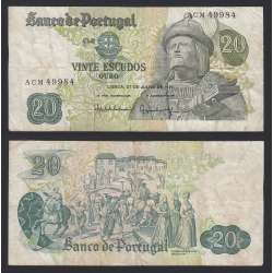 Nota de 20 Escudos 1971 Garcia de Orta, 20$00 27/07/1971 Chapa: 8 - Banco de Portugal (Circulada) Nota de 20 Escudos 1971 Garcia de Orta, 20$00 27/07/1971 Chapa: 8 - Banco de Portugal (Circulada)
