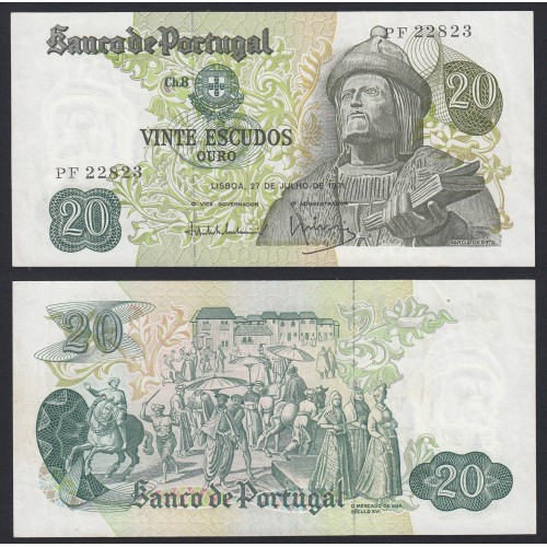 Nota de 20 Escudos 1971 Garcia de Orta, 20$00 27/07/1971 Chapa: 8 - Banco de Portugal (Pouco Circulada)