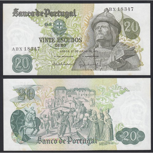 Nota de 20 Escudos 1971 Garcia de Orta, 20$00 27/07/1971 Chapa: 8 - Banco de Portugal (Pouco Circulada)