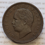 Moeda 20 Réis Bronze (XX Réis) 1883 (MBC) - Rei D. LUIS I - World Coins Portugal KM527