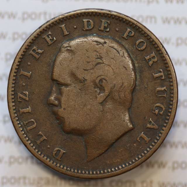 Moeda 20 Réis Bronze (XX Réis) 1883 (BC) - Rei D. LUIS I - World Coins Portugal KM527
