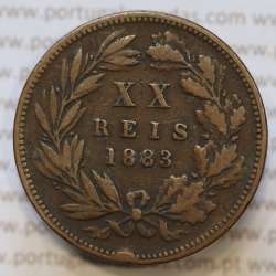 Moeda 20 Réis Bronze (XX Réis) 1883 (BC) - Rei D. LUIS I - World Coins Portugal KM527