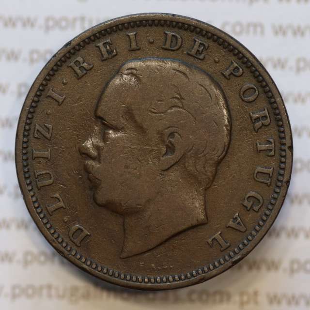 Moeda 20 Réis Bronze (XX Réis) 1883 (BC) - Rei D. LUIS I - World Coins Portugal KM527