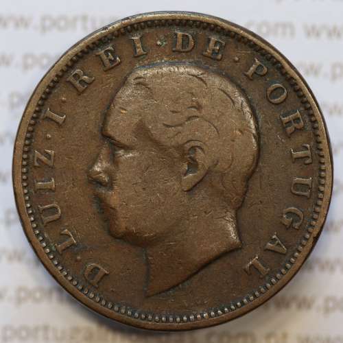 Moeda 20 Réis Bronze (XX Réis) 1883 (BC) - Rei D. LUIS I - World Coins Portugal KM527