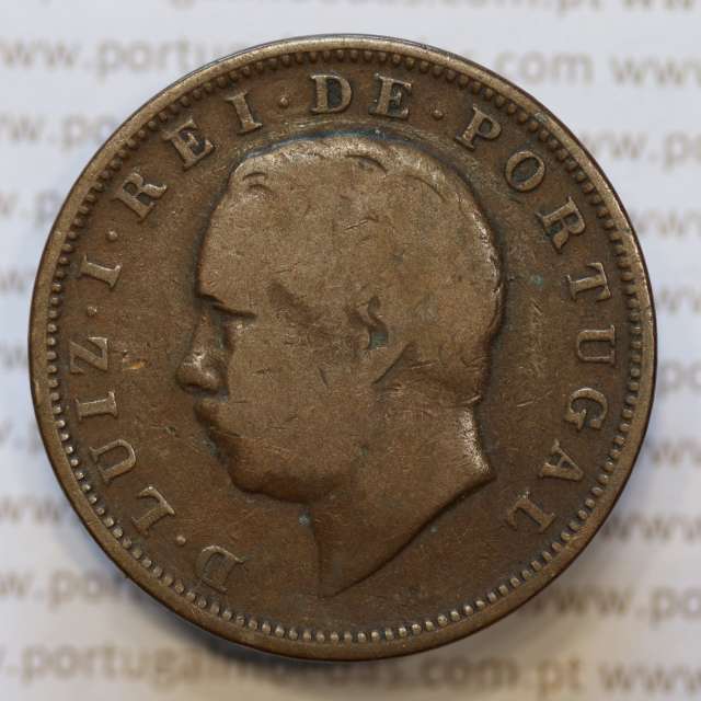 Moeda 20 Réis Bronze (XX Réis) 1883 (BC) - Rei D. LUIS I - World Coins Portugal KM527
