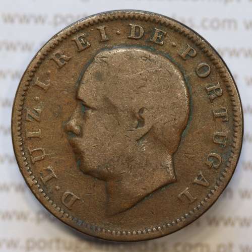 Moeda 20 Réis Bronze (XX Réis) 1883 (BC) - Rei D. LUIS I - World Coins Portugal KM527